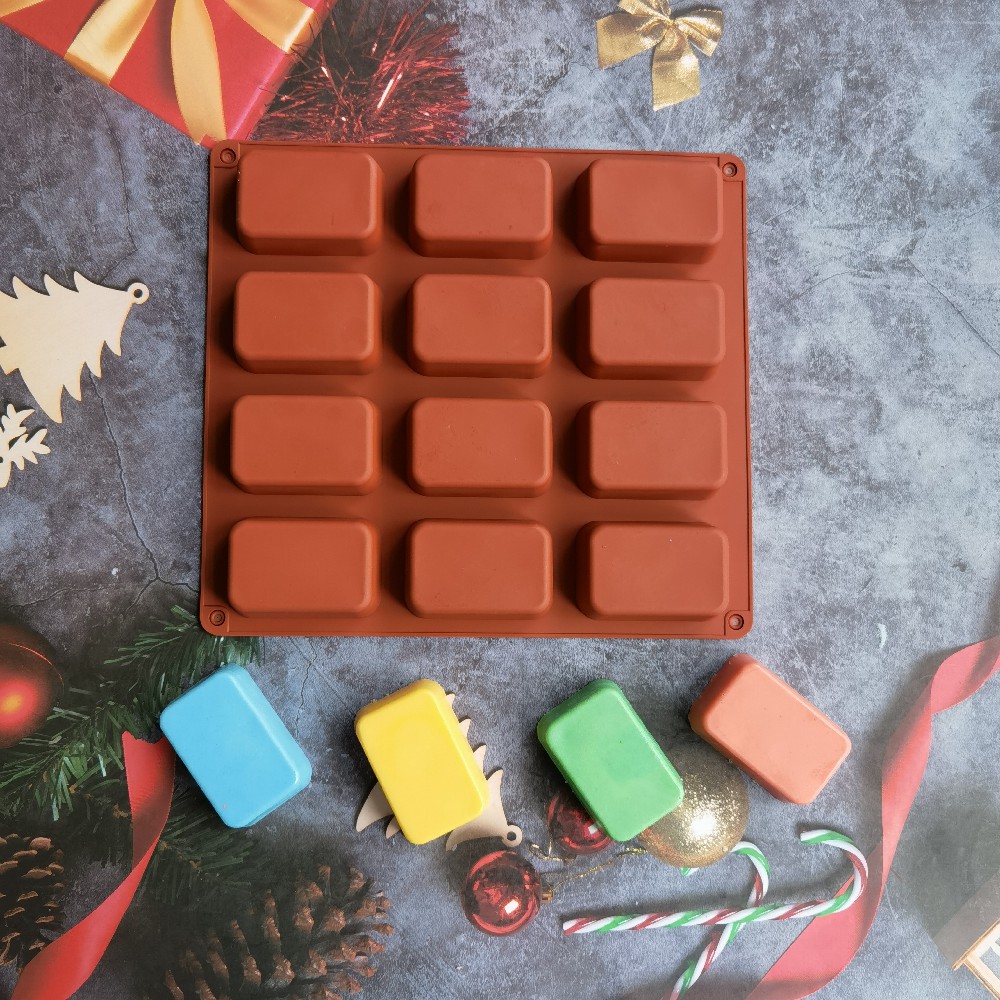 Bath Bomb Mold - 12 Cavity Square Silicone Soap Mold