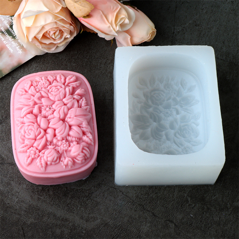 Square Floral Silicone Soap Mo - Bath Bomb Mold ulasan dan harga