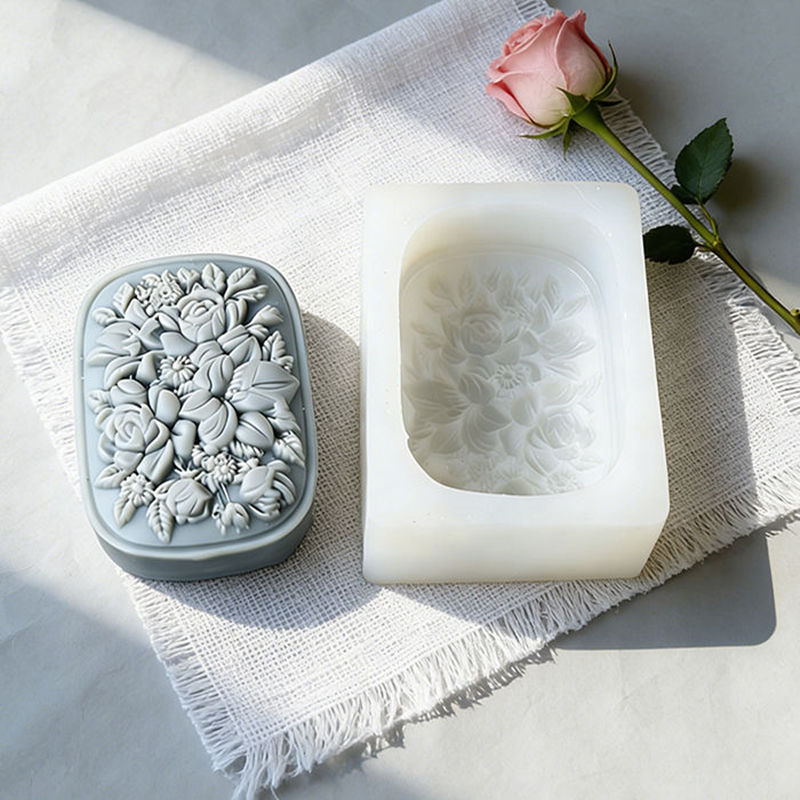 Square Floral Silicone Soap Mo - Bath Bomb Mold ulasan dan harga