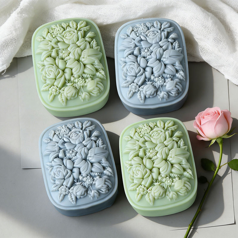Square Floral Silicone Soap Mo - Bath Bomb Mold ulasan dan harga