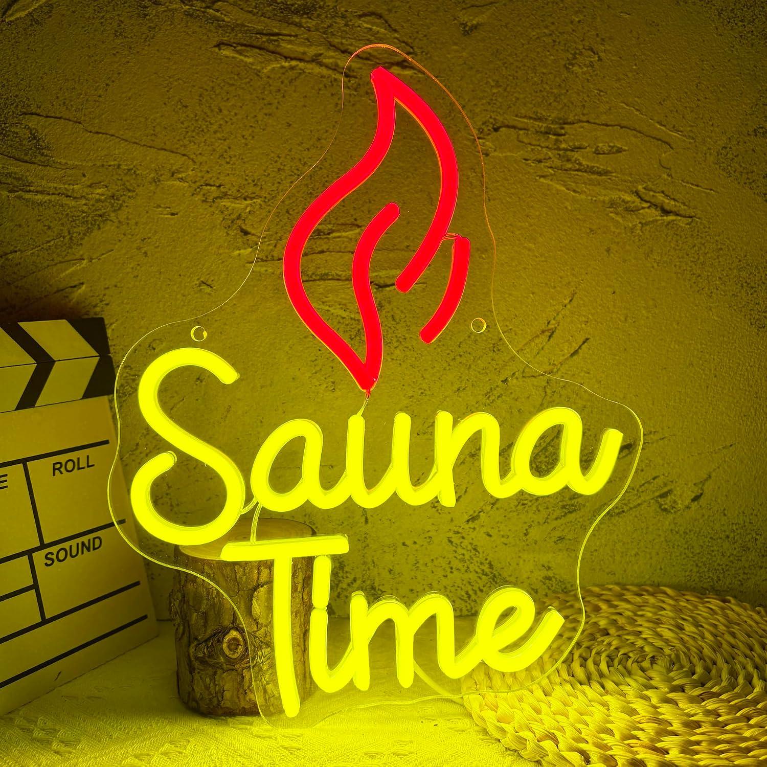 Sauna Time Neon Sign USB Dimma - Spa Wellness In ulasan dan harga