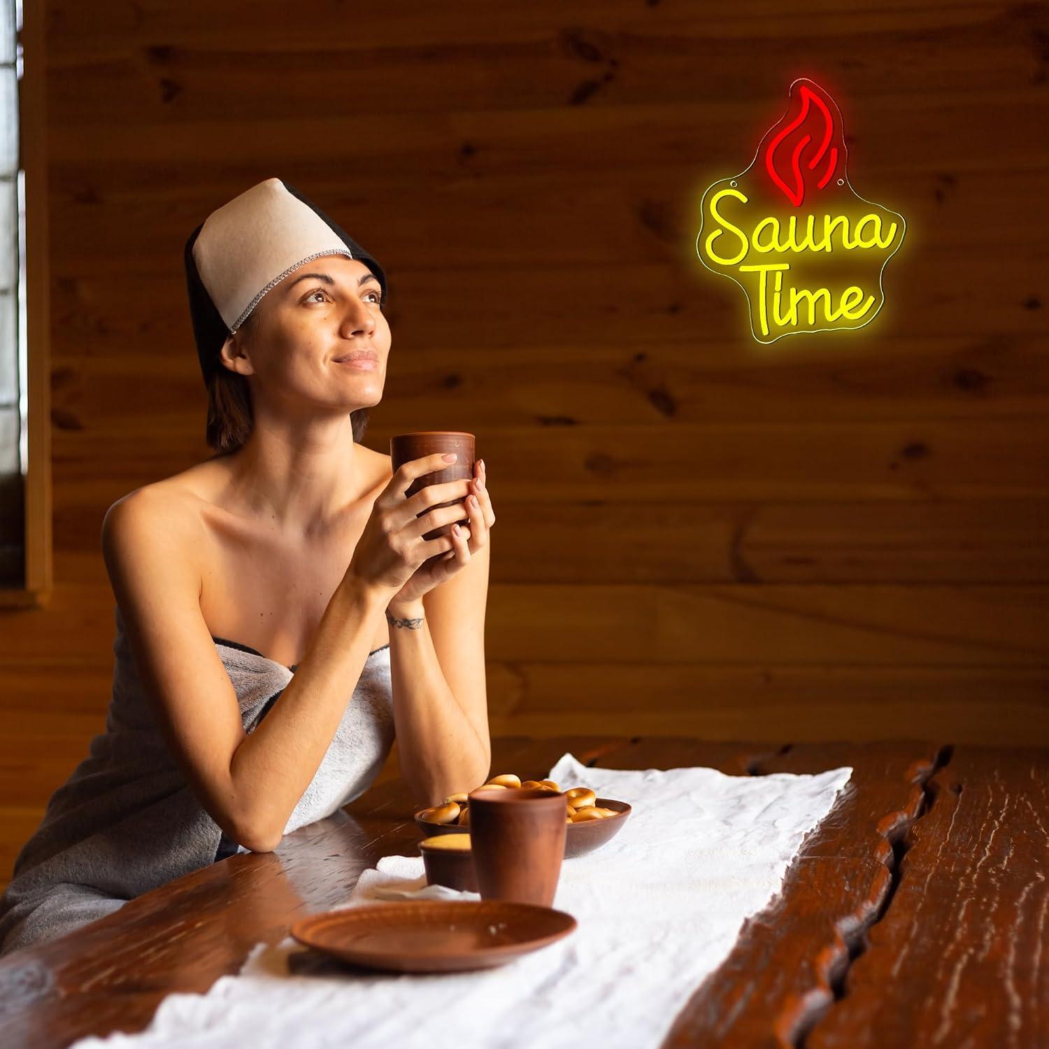 Sauna Time Neon Sign USB Dimma - Spa Wellness In ulasan dan harga