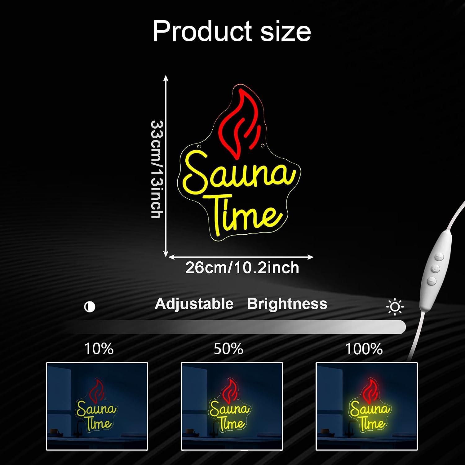 Sauna Time Neon Sign USB Dimma - Spa Wellness In ulasan dan harga