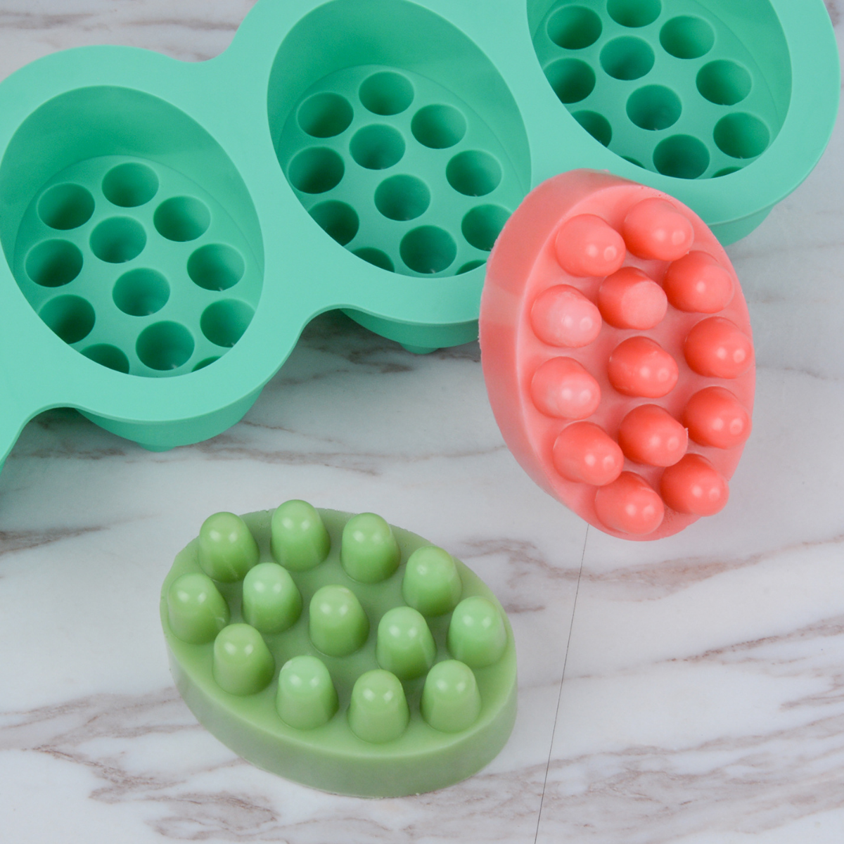 4 Hole Oval Massage Soap Silic - Bath Bomb Mold ulasan dan harga