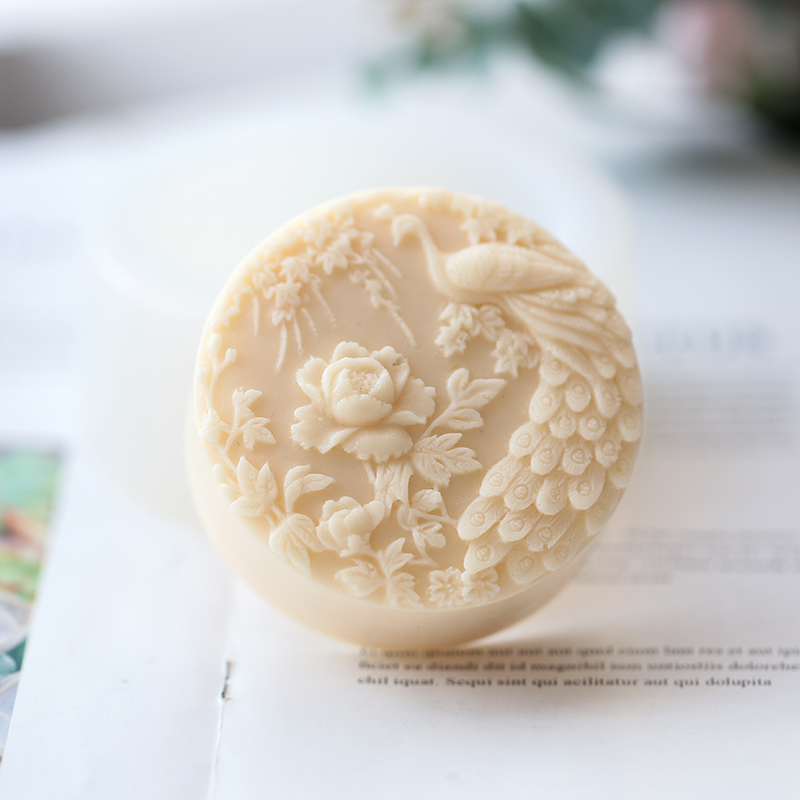 Peacock Flower Pattern Silicon - Bath Bomb Mold ulasan dan harga
