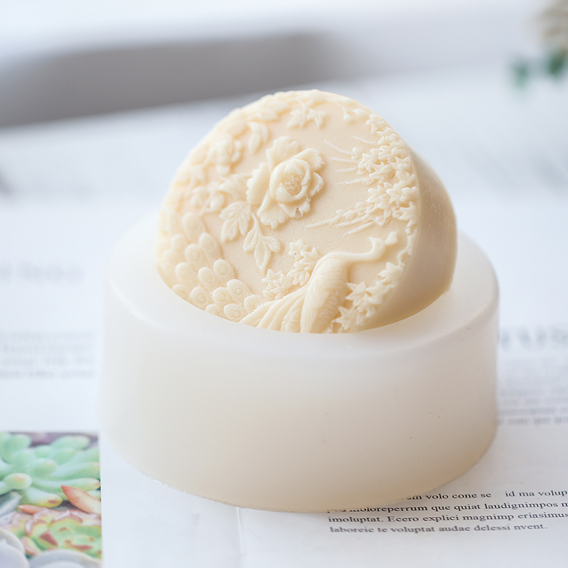 Peacock Flower Pattern Silicon - Bath Bomb Mold ulasan dan harga